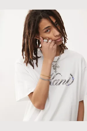 Karl Kani Camiseta blanca con logo cromado de