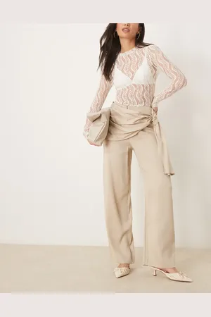 ASOS Pantalones color de corte tapered con detalle cruzado de -Verde