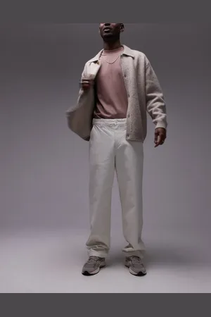 ARKET Pantalones blancos sueltos de lona de