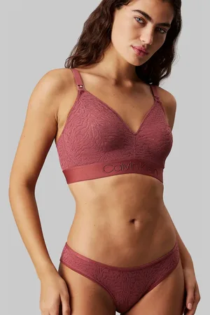 Calvin Klein Bralette color terracota triangular escotado de lactancia sin forro con patrón Intrinsic de Maternity-Marrón