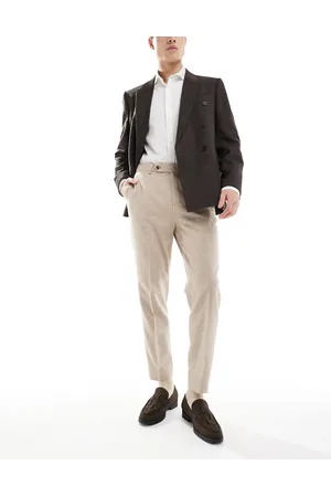 ASOS Pantalones de vestir color de corte tapered de mezcla de lana de -Neutro