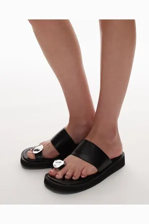 Topshop Sandalias negras con detalle efecto fundido en el dedo Jules de