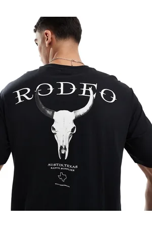 Only & Sons Camiseta negra extragrande con estampado "Rodeo" en la espalda de