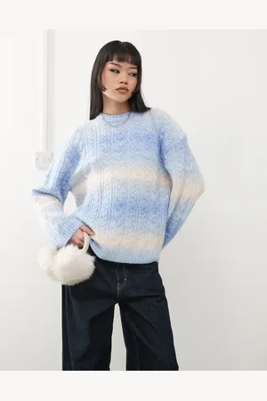 Monki Jersey y rosa extragrande de punto de ochos de hilos mezclados de -Multicolor