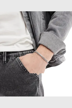 ASOS Pack de 2 pulseras plateadas estilo cadena de cordón de