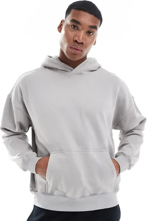 Hollister Sudadera lavado de corte cuadrado con capucha de