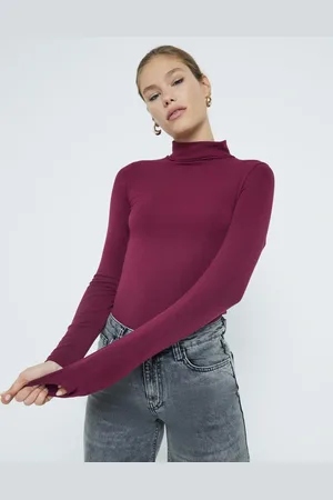 River Island Top de manga larga con cuello vuelto de