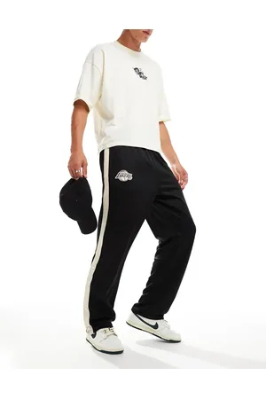 New Era Pantalones de chándal negros de los LA Lakers de