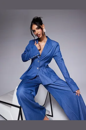ASOS Americana de sastre de cambray con cintura ceñida y pedrería en los puños de cambray de (parte de un conjunto)-Dorado