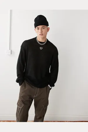 A Bathing Ape Jersey negro con logo estampado en la espalda de -Gris