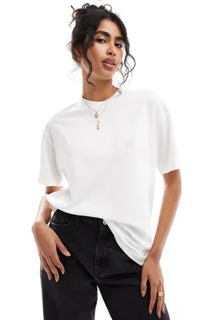 Cotton On Camiseta blanca de corte cuadrado extragrande de Cotton On