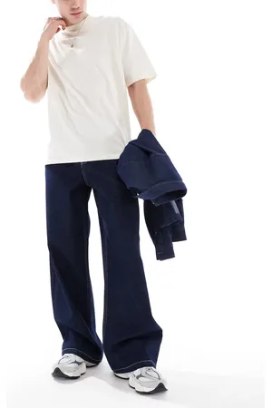 ASOS Vaqueros muy holgados con lavado crudo y detalle de bolsillos traseros de -Azul