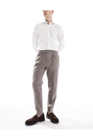 ASOS Pantalones de vestir de corte tapered con bolsillo monedero de mezcla de lana de