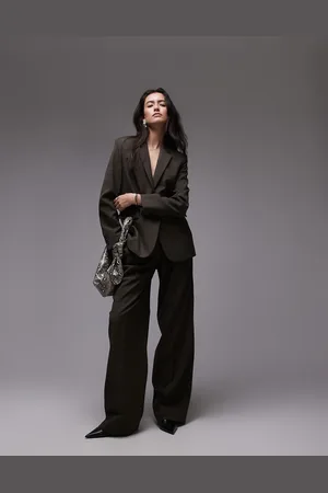 MANGO Pantalones de sastre lavado holgados de (parte de un conjunto)-Verde