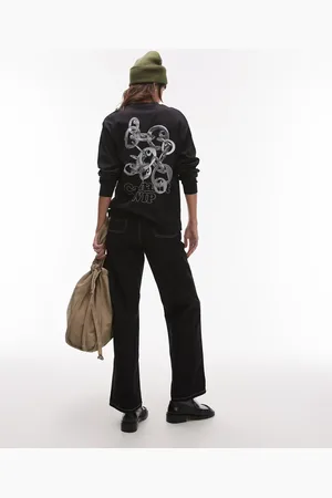 Carhartt Camiseta negra de manga larga con diseño de eslabones entrelazados de -Negro
