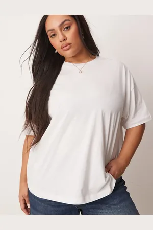 New Look Camiseta blanca de corte cuadrado de New Look Curve