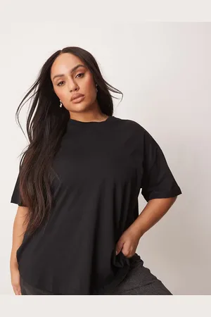 New Look Camiseta negra de corte cuadrado de New Look Curve