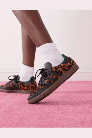 adidas Zapatillas de deporte negras con estampado de leopardo Samba OG de