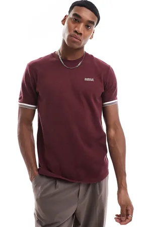 Barbour Camiseta negra y con ribetes de tejido texturizado Spencer de -Rojo