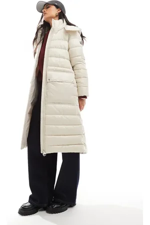 Barbour Abrigo color crema acolchado con cinturón Aisha de -Blanco
