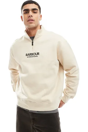 Barbour Sudadera color piedra extragrande con media cremallera Formula de -Neutro
