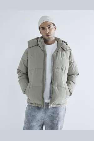 River Island Chaqueta color piedra acolchada con capucha premium de -Neutro