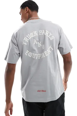 Only & Sons Camiseta lavado de corte cuadrado con estampado en la espalda de