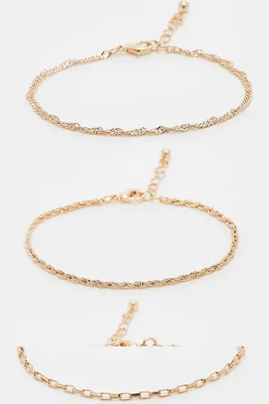 ASOS Pack de 3 pulseras doradas de cadena de