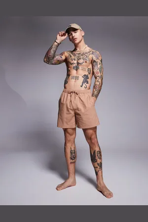 ASOS Shorts de baño marrones de largo medio de sirsaca de -Marrón