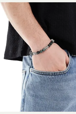 ASOS Pulsera plateada de cuentas de