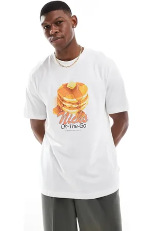 Only & Sons Camiseta blanca extragrande con estampado de tortitas de