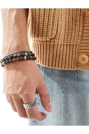 ASOS Pack de 3 pulseras de mezcla de cuentas y cadena de