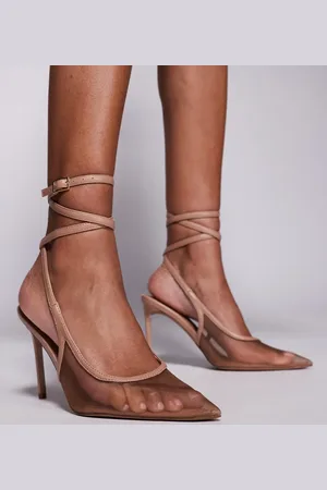 ASOS Zapatos destalonados de tacón alto con detalle de malla Poetry de -Neutro