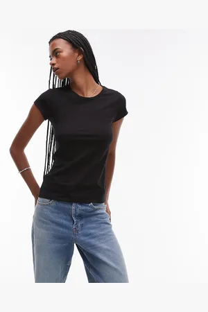 ARKET Camiseta negra de manga corta y corte slim de tejido muy suave de