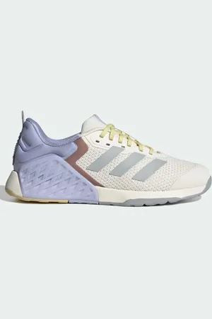 adidas Zapatillas de deporte blancas y plateadas para entrenamientos de fuerza Dropset 3 de adidas Training-Blanco