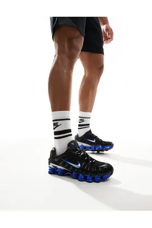 Nike Zapatillas de deporte negras y plateado metalizado Shox TL de