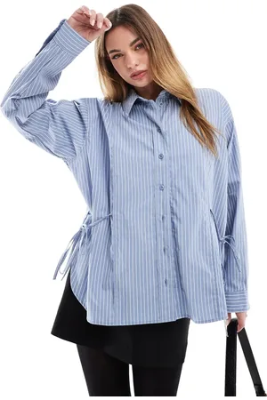 ASOS Camisa larga a con detalle de lazada en el lateral de -Multicolor