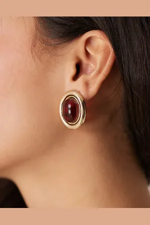 ASOS Pendientes de botón dorados con detalle de piedra de