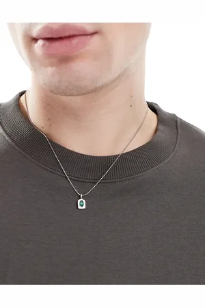 ASOS Collar con colgante de piedra verde esmeralda de