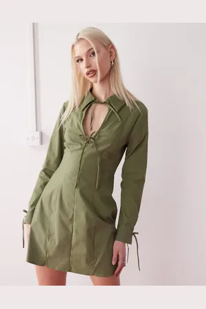 Reclaimed Vestido camisero corto con detalle de costuras de