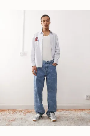 Dr Denim Vaqueros holgados de pernera recta con estampado conmemorativo retro Omar de -Azul