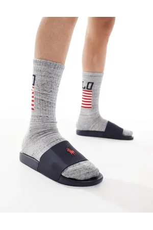 Ralph Lauren Sandalias azul marino con logo rojo de
