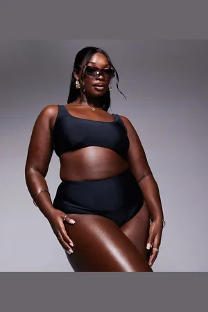 South Beach Braguitas de bikini negras de talle alto de