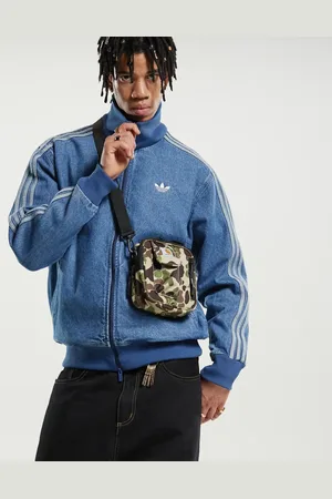 adidas Chaqueta de chándal azul de denim Firebird de