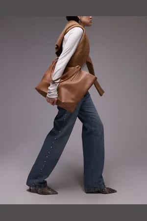 MANGO Bolso tote grande de -Marrón