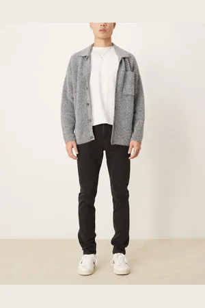 Calvin Klein Vaqueros de corte tapered slim con lavado negro de