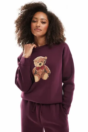 Miss Selfridge Sudadera con estampado gráfico de oso de peluche de -Marrón
