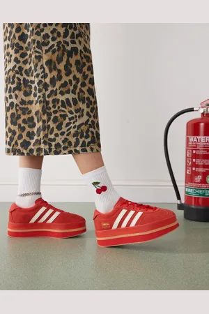 adidas Zapatillas de deporte rojas y blancas Gazelle Stack de