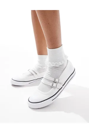 Converse Bailarinas blancas estilo merceditas Chuck Taylor All Star de