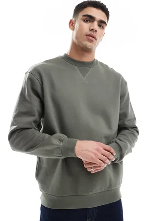 ASOS Sudadera caqui extragrande de punto grueso de 400 g/m2 premium de -Verde